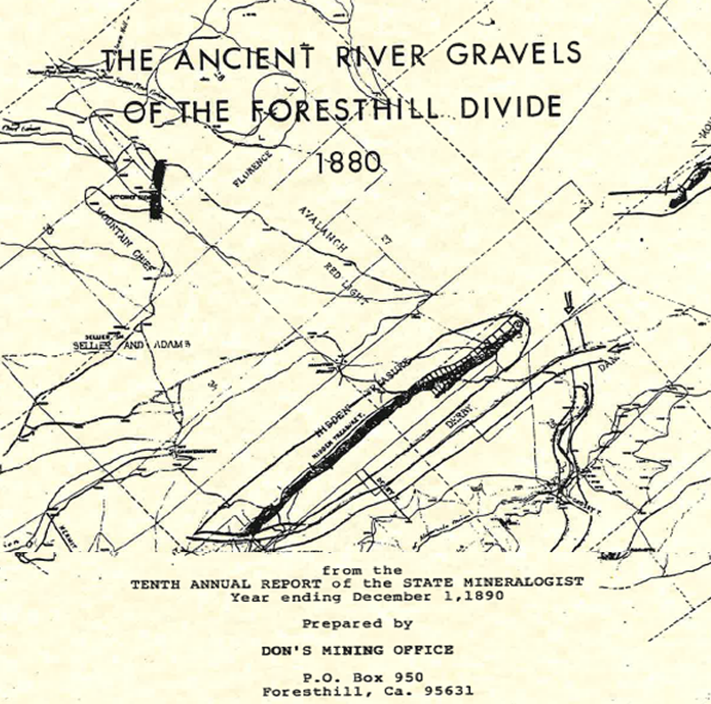Historic claim map showing the Hidden Treasure, Derby, and adjoining claims
